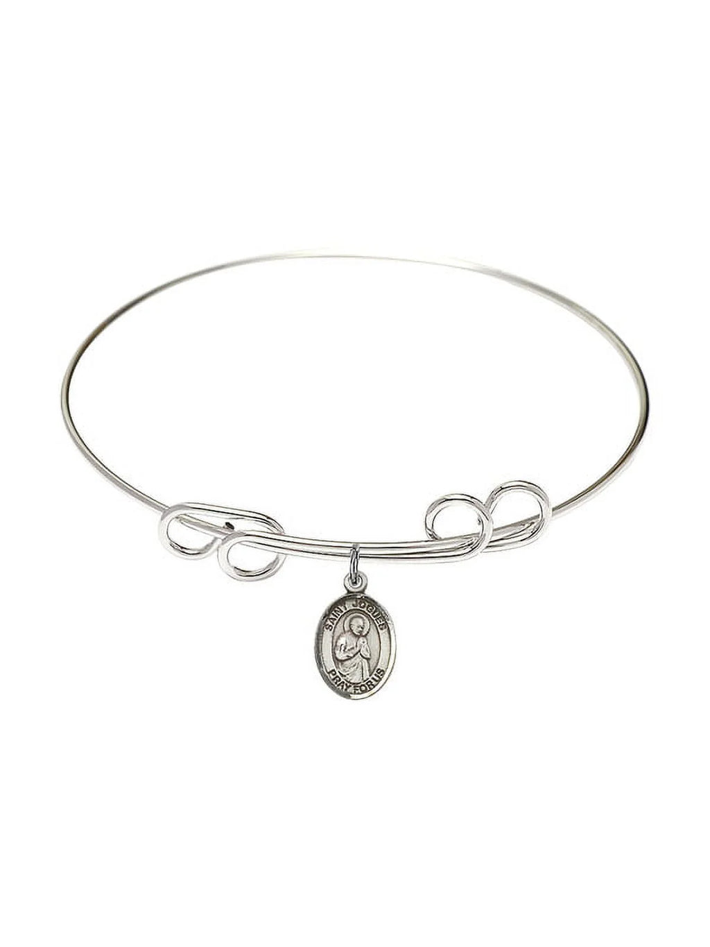 8 inch Round Double Loop Armlet w/ St. Isaac Jogues in Sterling Silver