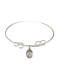 8 inch Round Double Loop Armlet w/ St. Isaac Jogues in Sterling Silver