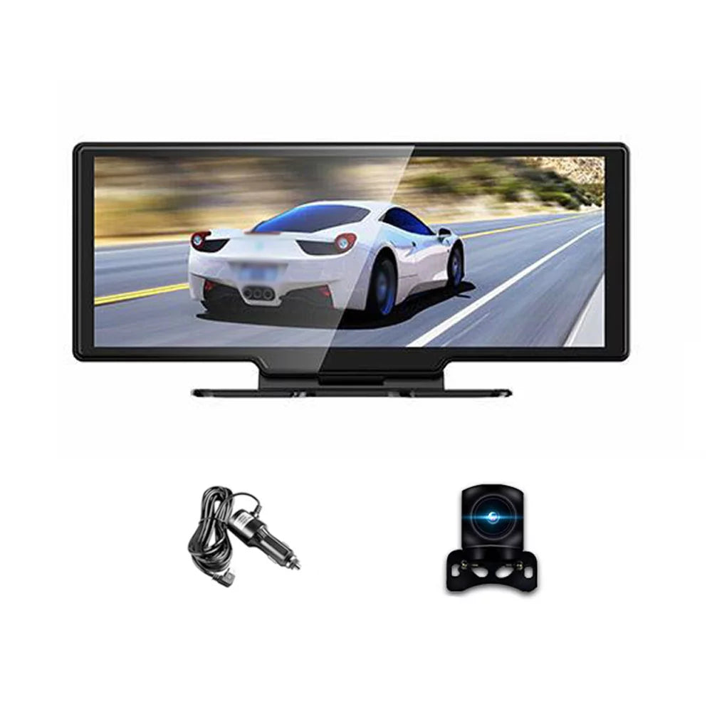 Eccomum 4K DVR Dash Camera Front & Rear Driving Recorder with 10.26 Inch Touchscreen for Carplay Android Auto Built-in WiFi Support G-Sensor Parking Monitor Loop Recording Hands-Free Calling