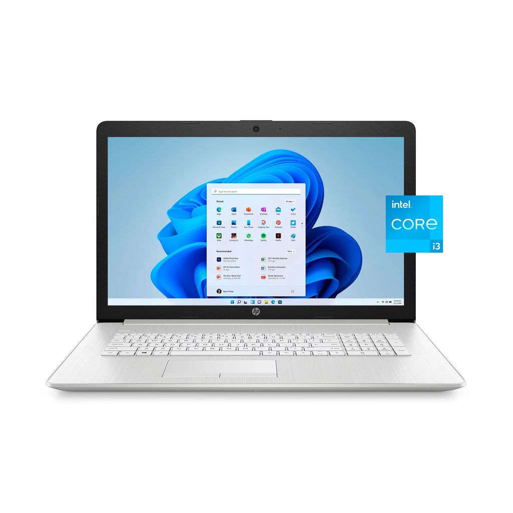 Restored HP 17" FHD, i3-1115, 8GB RAM, 256 GB SSD, Silver, Windows 11, 17-by4022wm (Refurbished)