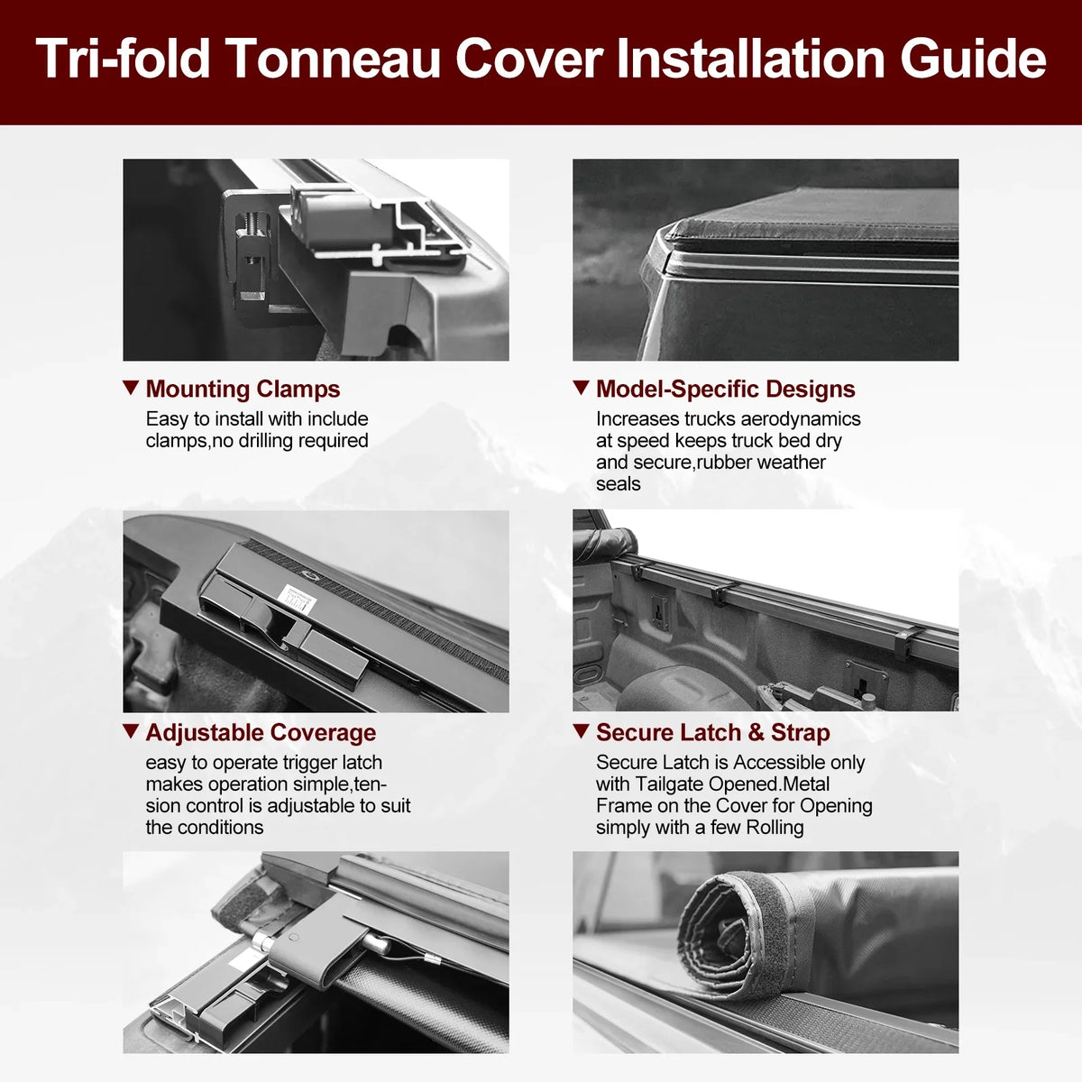 Kikito Vinyl Soft Roll-Up Tonneau Shield Truck Bed for 2007-2021 Tundra (Excl. Trail Edition) 6.5FT (78.7in) Bed (for Models With or Without The Deck Rail System)