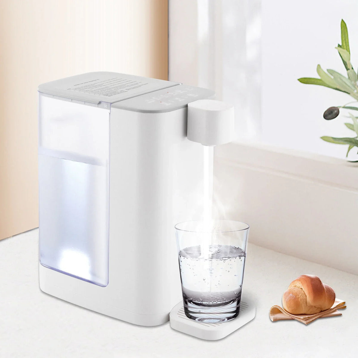 OUKANING 2000W 3L / 102oz Electric Instant Hot Water Dispenser Home Office Hot Water Machine With Temperature Control