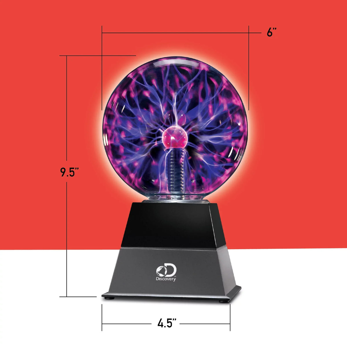 Shield #Mindblown 6" Plasma Globe Lamp with Interactive Electric Touch and Sound Sensitive Lightning and Tesla Coil, Includes AC Adapter, Glass STEM Lava Lamp-Style Light for Desk, Kids Room