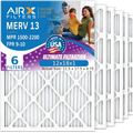 12x18x1 Air Filter MERV 13 Comparable to MPR 1500 - 2200 & FPR 9 Electrostatic Pleated Air Conditioner Filter 6 Pack HVAC AC Premium Made 12x18x1 Furnace Filters by AIRX FILTERS WICKED CLEAN AIR.