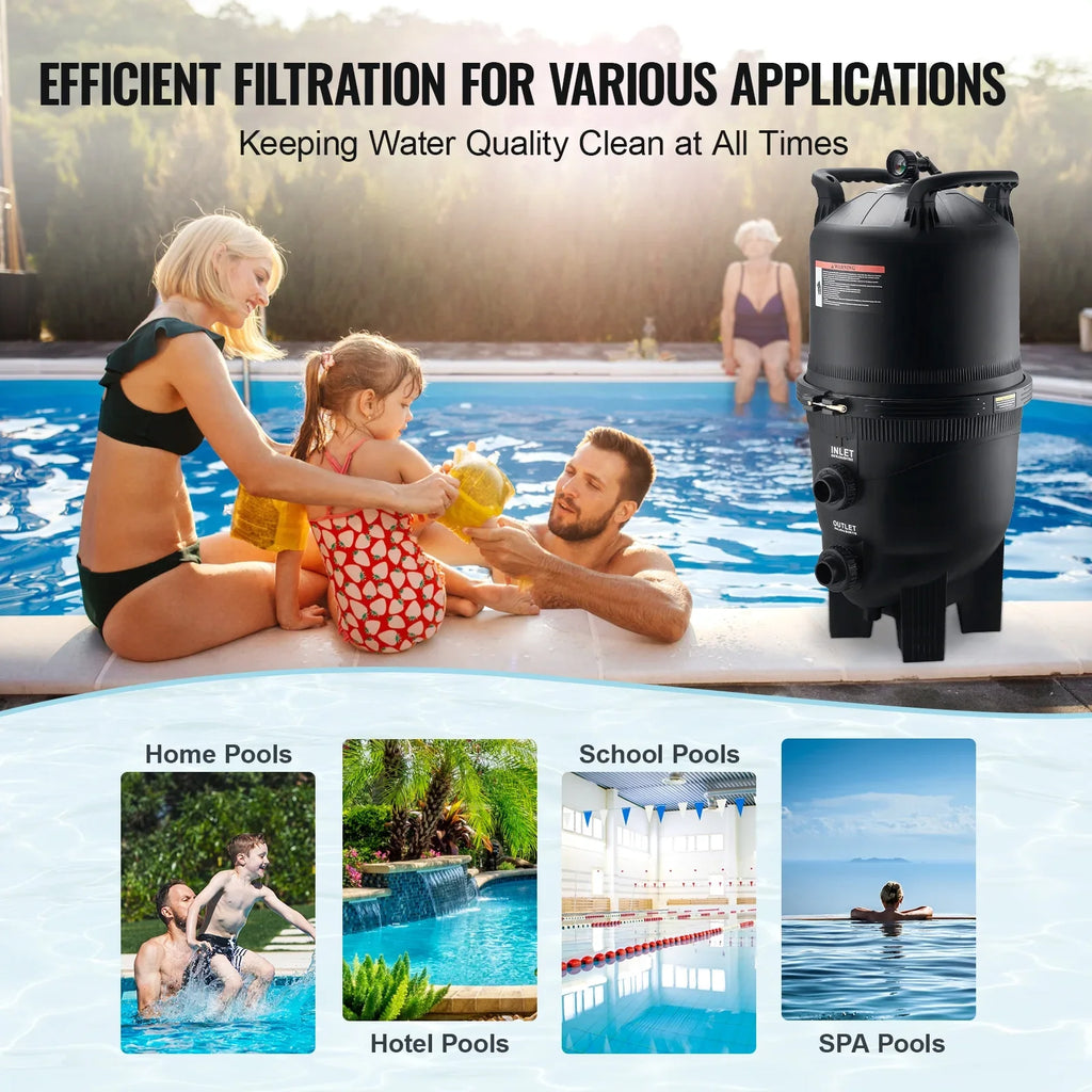 SKYSHALO 325Sq.Ft Pool Cartridge Filter In/Above Ground Swimming Pool Filtration