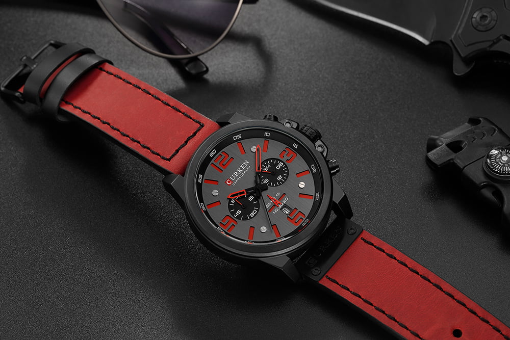 CURREN 8314 Men Watch Quartz Brand Watch Wristwatch Calendar Hour Minute Time Display Leather Watch