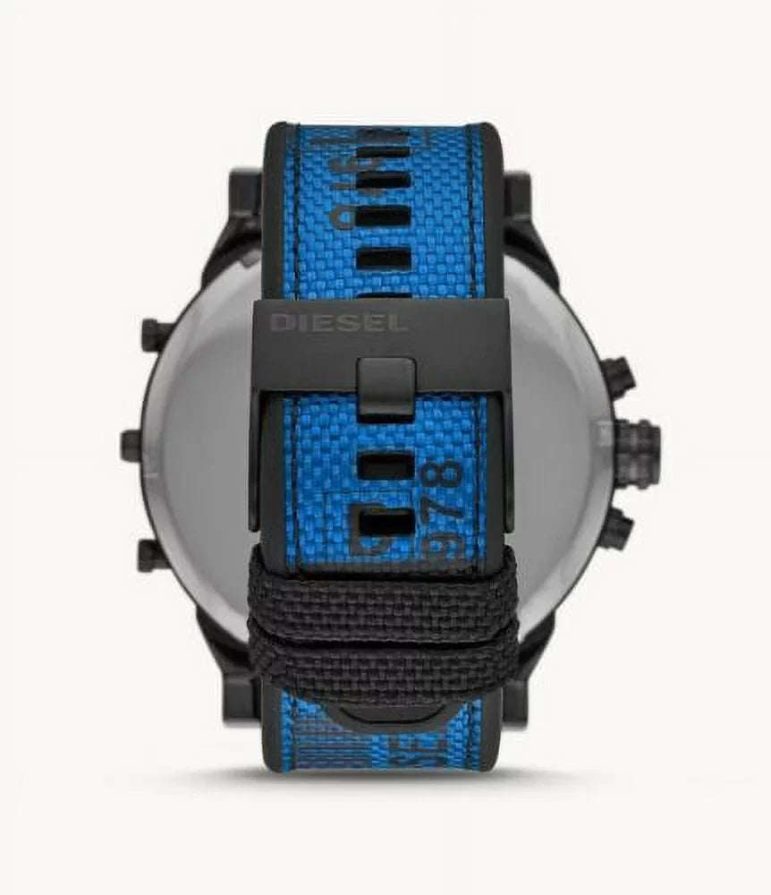 DIESEL MR. DADDY 2.0 MEN'S CHRONOGRAPH 4 TIME NYLON BLUE BLACK WATCH DZ7434 NEW