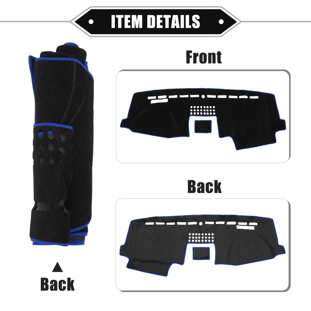Unique Bargains Car Center Console Dashboard Protection Mat for Ford F150 2015-2020 Protective Polyester Black Blue