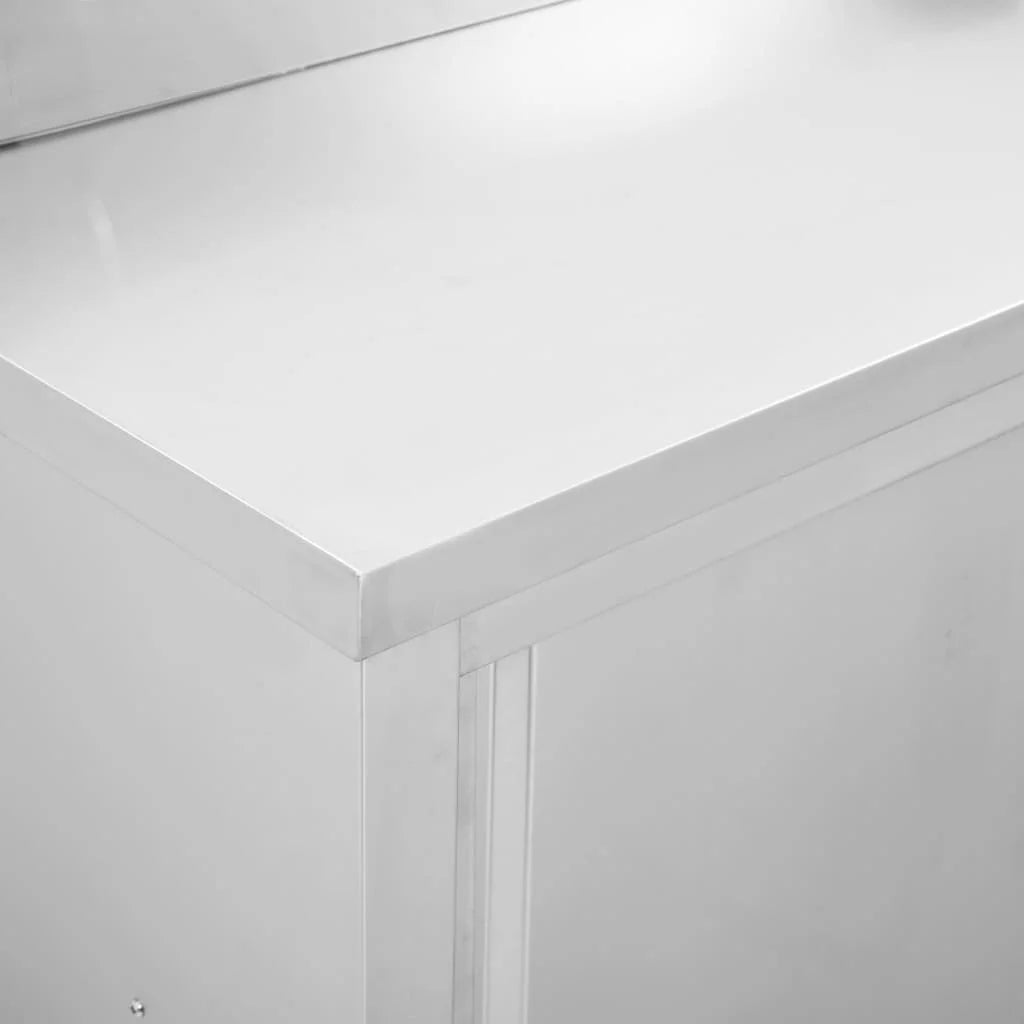 Work Table with Sliding Doors 47.2"x19.7"x37.4" Stainless Steel