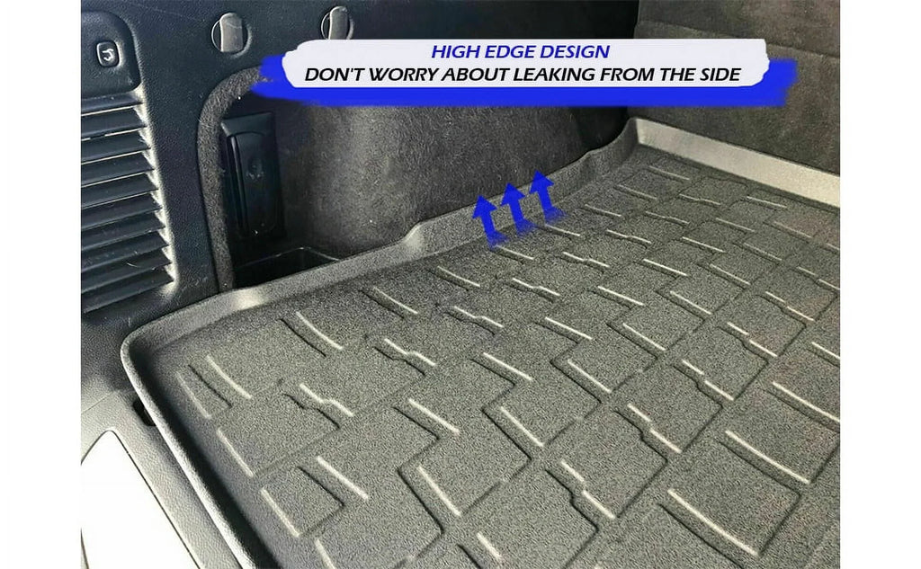 EACCESSORIES EA Cargo Liner – Trunk Mat for Jeep Grand Cherokee 2011-2022 – Weather-Resistant Trunk Mats for Cars with Raised Lip – Non-Slip Car Trunk Mat Rubber – Laser Pre-Cut Design