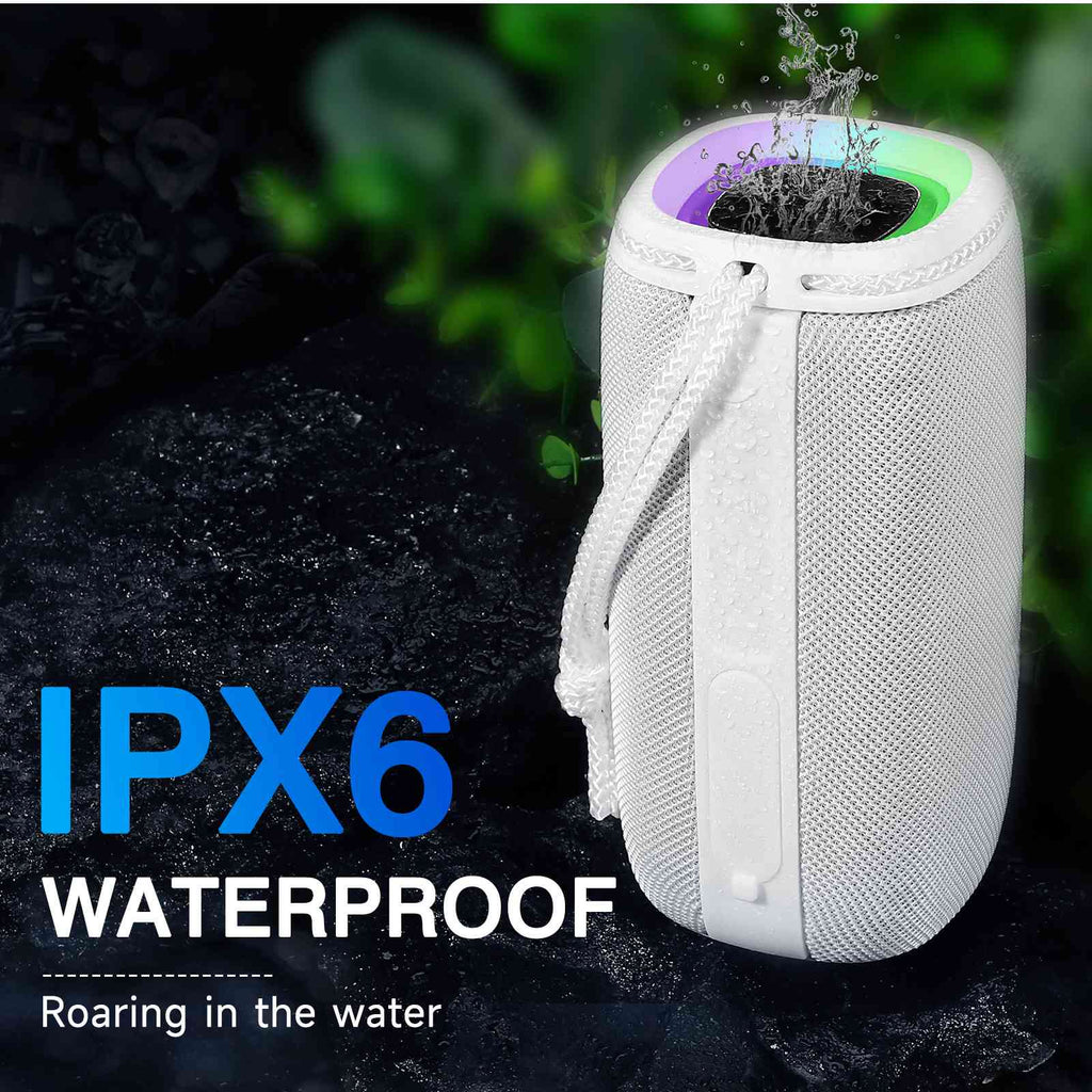 UrbanX Scorpio Series Bluetooth Speaker, IPX5 Waterproof Speakers 360° HD Surround Sound with Punchy Bass, True Wireless Pairing, BT5.3, Portable Speaker for Samsung Galaxy F62 - White