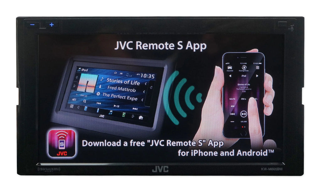 JVC Mobile KW-M865BW 6.8-inch Double-Din in-Dash All-Digital Media Receiver with Bluetooth, Apple Carplay, Android Auto, and Siriusxm Ready