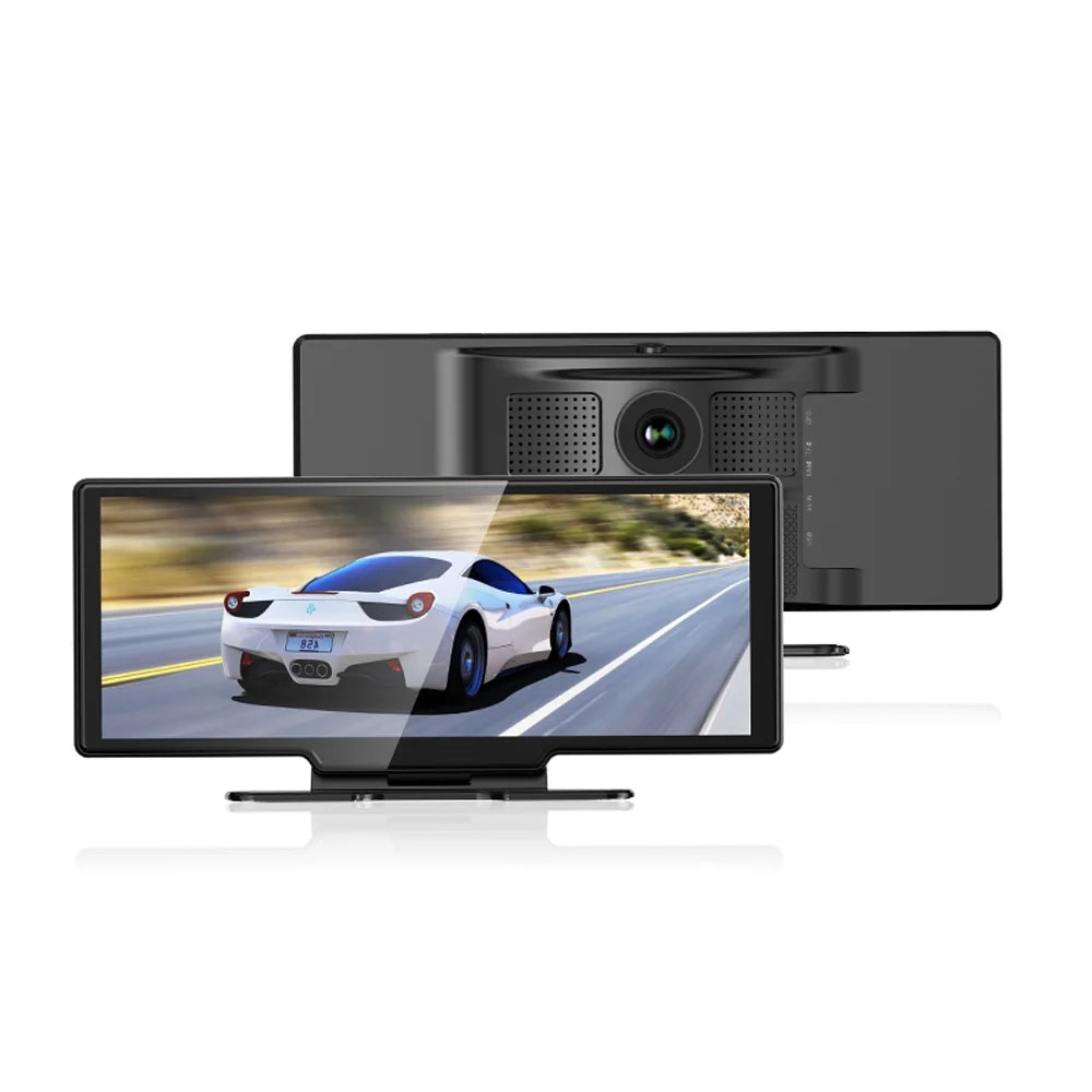 Pristin 4K DVR Dash Front & Rear Driving Recorder 10.26 Inch Touchscreen, WiFi, G-Sensing, Loop Recording, Hands-Free Calling Essential Dash Camera for Carplay Android Auto