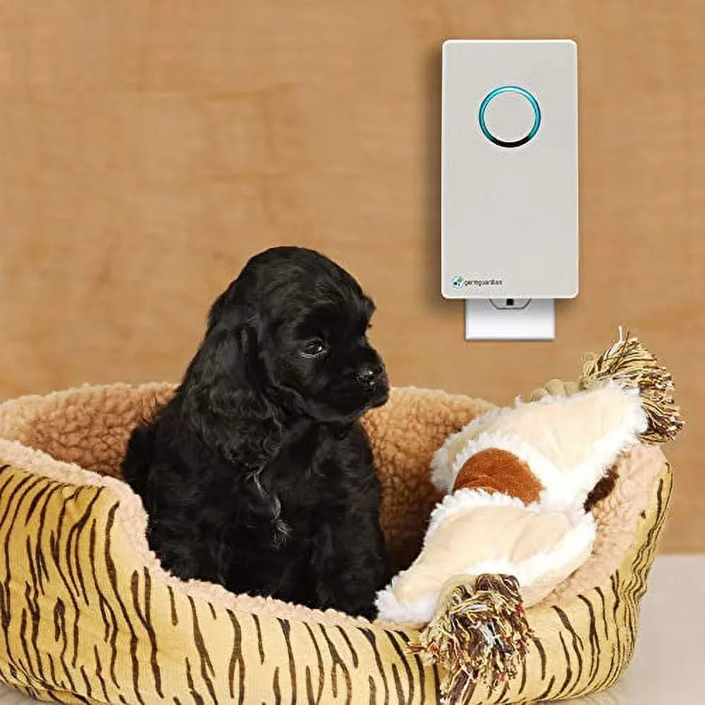 GermGuardian GG1100W Elite Pluggable UV-C Sanitizer and Deodorizer, Kills Germs, Freshens Air and Reduces Odors from Pets, Smoke, Mold, Cooking and Laundry, Germ Guardian Air Purifier