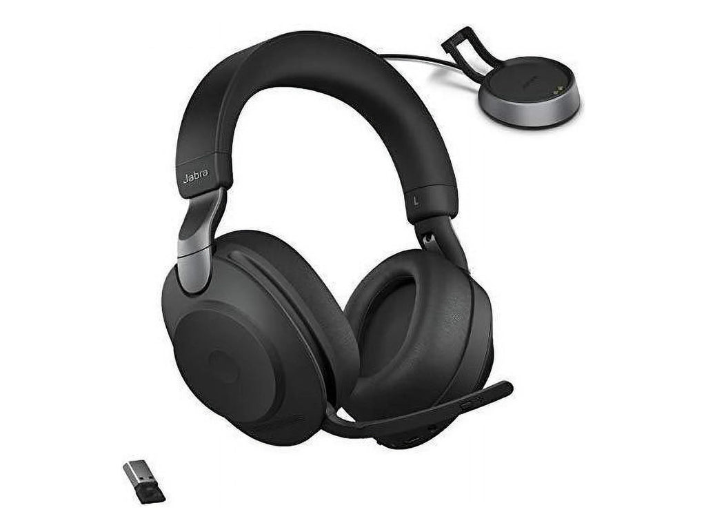 Jabra Evolve2 85 UC Wireless Headphones with Link380a, Stereo, Black - Wireless Bluetooth Headset for Calls and Music, 37 Hours of Battery Life, Advanced Noise Cancelling Headphones