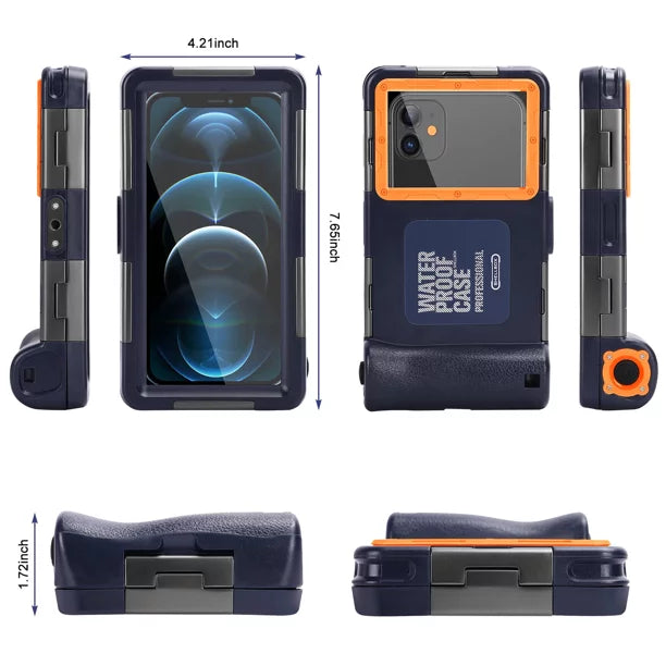 UrbanX Professional [15m/50ft] Swimming Diving Surfing Snorkeling Photo Video Waterproof Protective Case Underwater Housing for vivo Y21s And all Phones Up to 6.9 Inch LCD with Lanyard