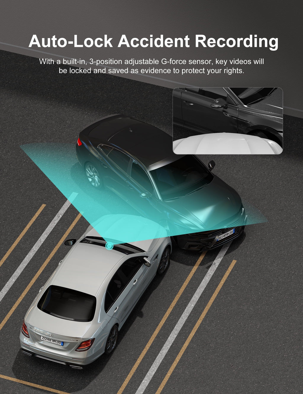 iZEEKER Dash Cam Front and Rear, 1080P FHD Dual Car Camera with SD Card, Dash Camera for Cars with Accident Recording, Parking Monitor, Night Vision, WDR