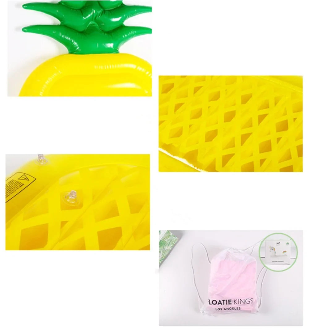Huichenter Giant Inflatable Pineapple Pool Float, 6 ft Pool Lounger Float for Kids & Adults, Summer Pool Raft, Yellow
