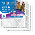 28x30x1 Air Filter MERV 13 Comparable to MPR 1500 - 2200 & FPR 9 Electrostatic Pleated Air Conditioner Filter 4 Pack HVAC AC Premium Made 28x30x1 Furnace Filters by AIRX FILTERS WICKED CLEAN AIR.