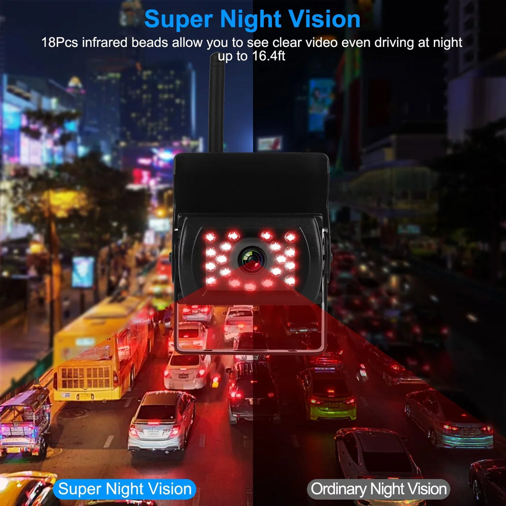 Wireless Backup Camera, Monitor Reverse Camera, Car Rearview Parking Reverse System, IP67 Waterproof Car Parking Reverse System with 7In Screen Night Vision 2.4G Stable Signal for Car Trunk Van SUV