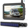 SunGo2 Solar Wireless Backup Camera for Truck, True Reverse Camera Wireless for DIY Installation, 5" HD Monitor Supports 2 Back Up Camera Systems for Car/Trailer/Pickup/Mini RV