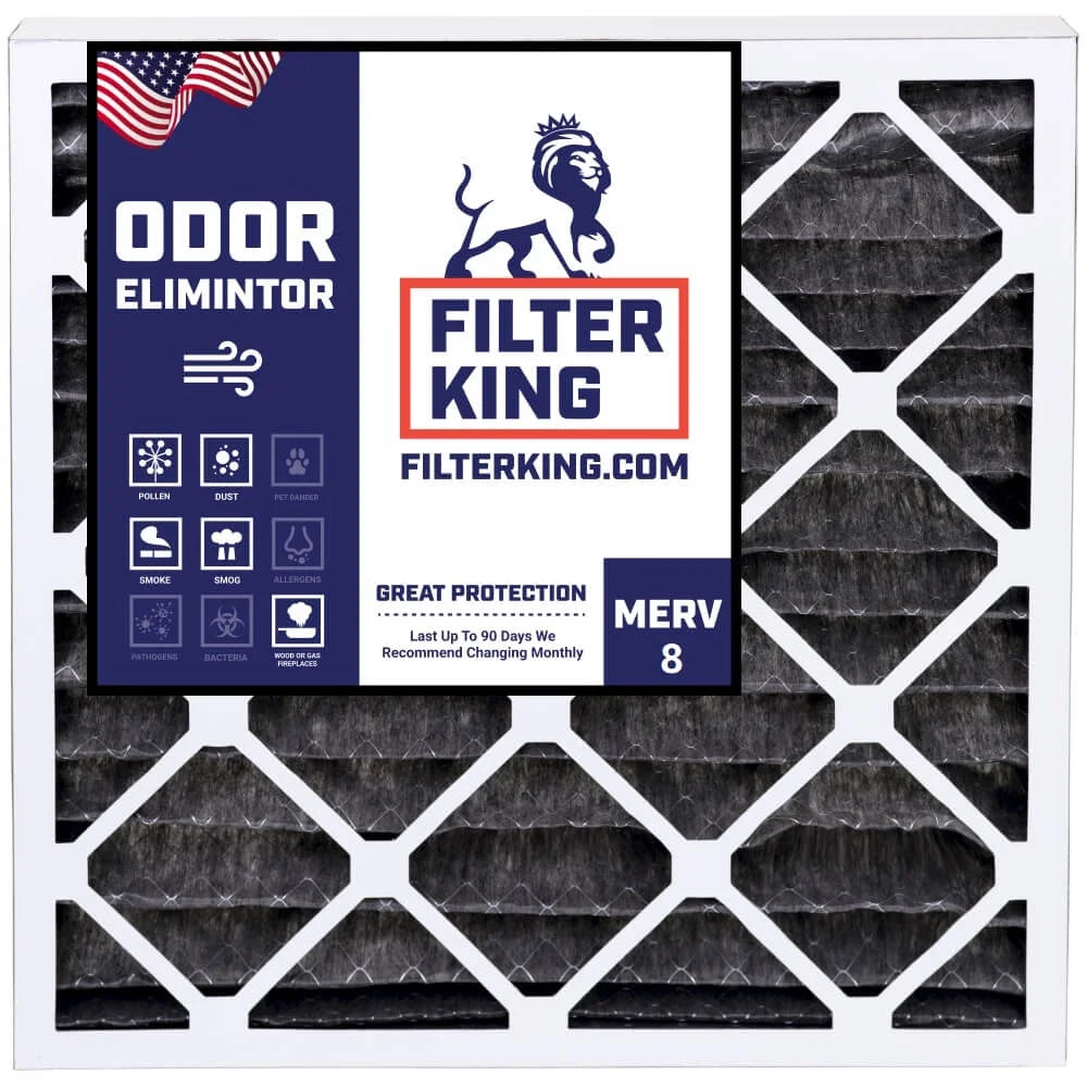 Filter King 22x26x1 Air Filter | 4-PACK | Carbon MERV 8 HVAC Pleated A/C Furnace Filters | MADE IN | Actual Size: 21.5 x 25.5 x .75"