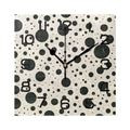 Wall Clock Square Silent Non-Ticking Polka Dots Retro Battery Operated Clock 7.78 inch Home Kitchen Office Decoration