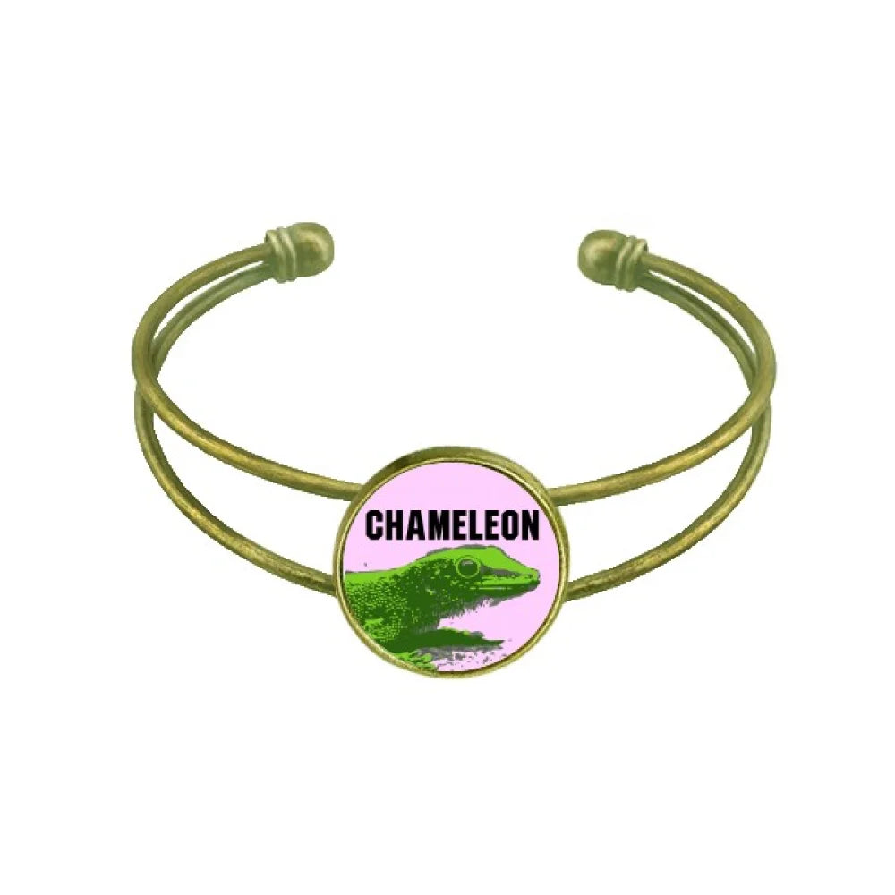 Madagascar Africa Chameleon Wristlet Retro Open Cuff Jewelry