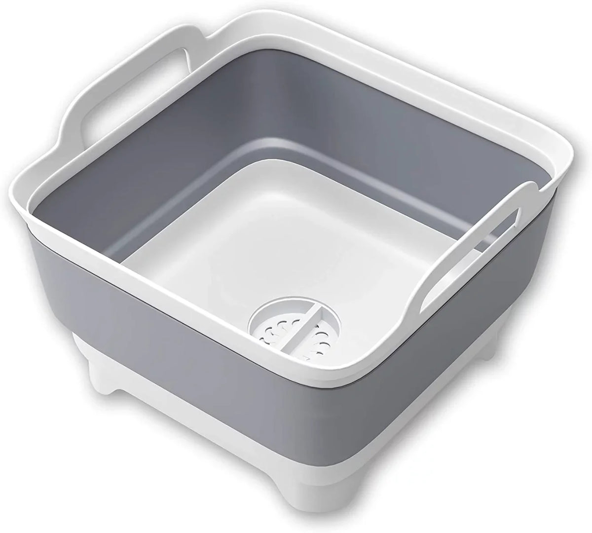 Imoment 2.4 Gal(9L) Collapsible Dish Tub Portable Sink,Folding Laundry Tub,Washing Basin with Draining Plug(Gray)