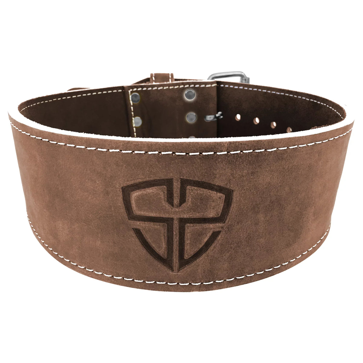 Steel Sweat Leather Weight Lifting Belt - Vegetable Tanned Natural Brown