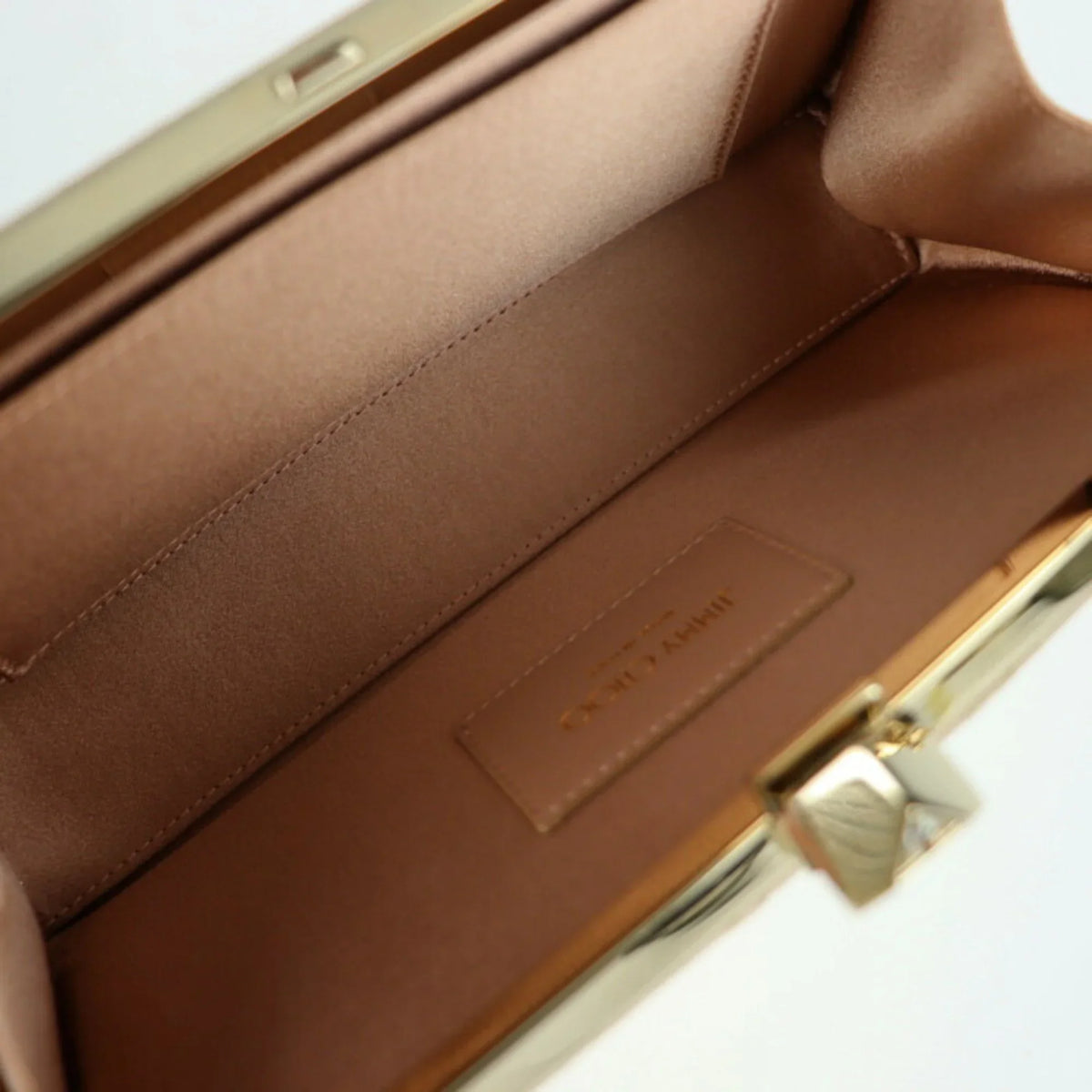 Pre-Owned JIMMY CHOO Jimmy Choo Celeste clutch bag 183 CELESTE canvas pink beige gold hardware clasp chain 2WAY shoulder party (Good)
