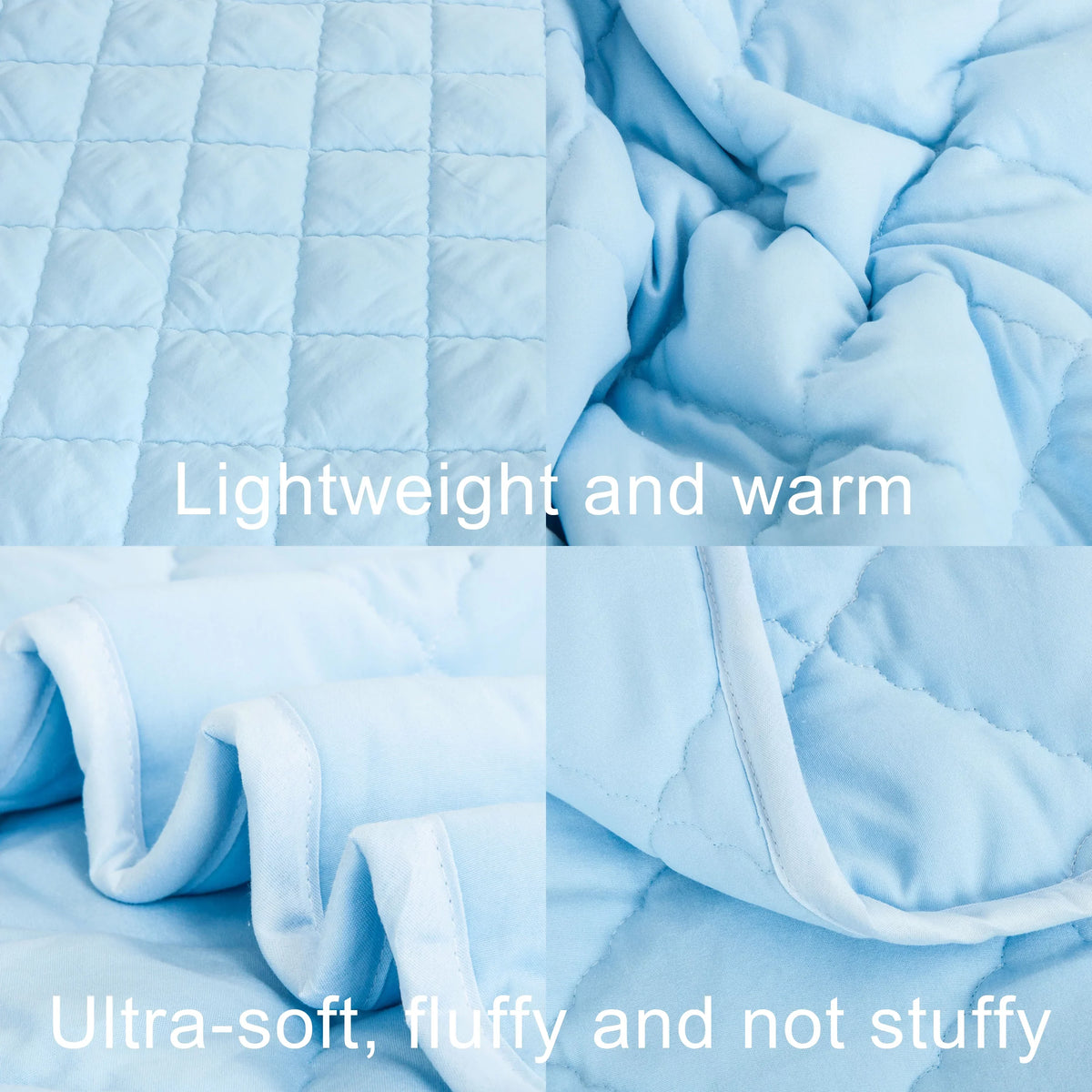 Ntbay Down Alternative Oversized Toddler Comforter, Super Soft and Warm Solid Color Baby Crib Quilted Blanket, 43 x 60 inches, Aqua