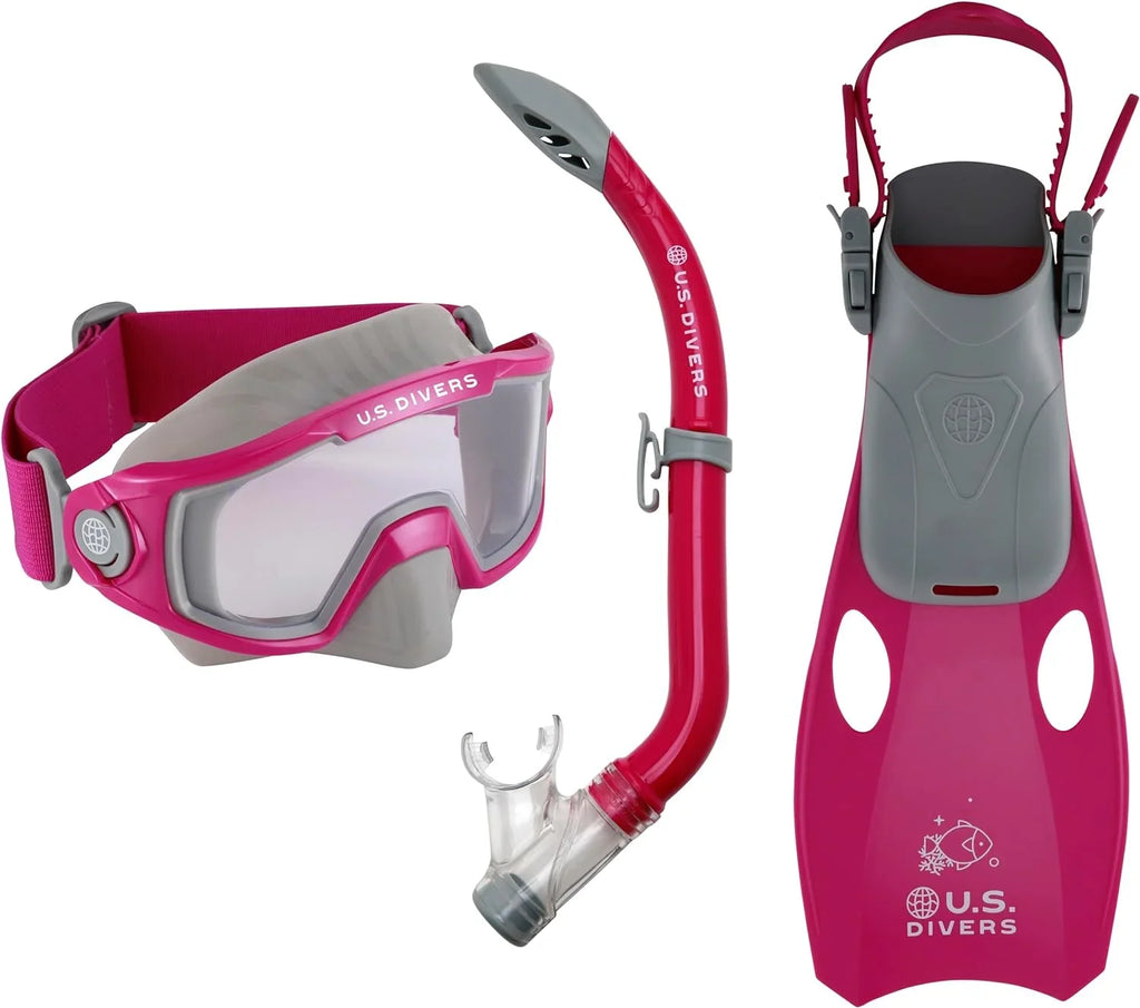U.S. Divers Avila Jr Snorkling Set, Pink, S/M