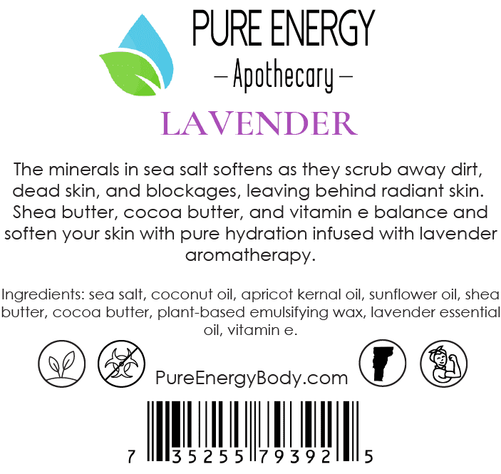 Pure Energy Apothecary Lavender Sea Salt Scrub 8 oz.