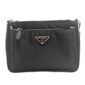 Pre-Owned PRADA 1BH168 Tessuto Triangle Plate Shoulder Bag Black Women's Z0006302 (Good)