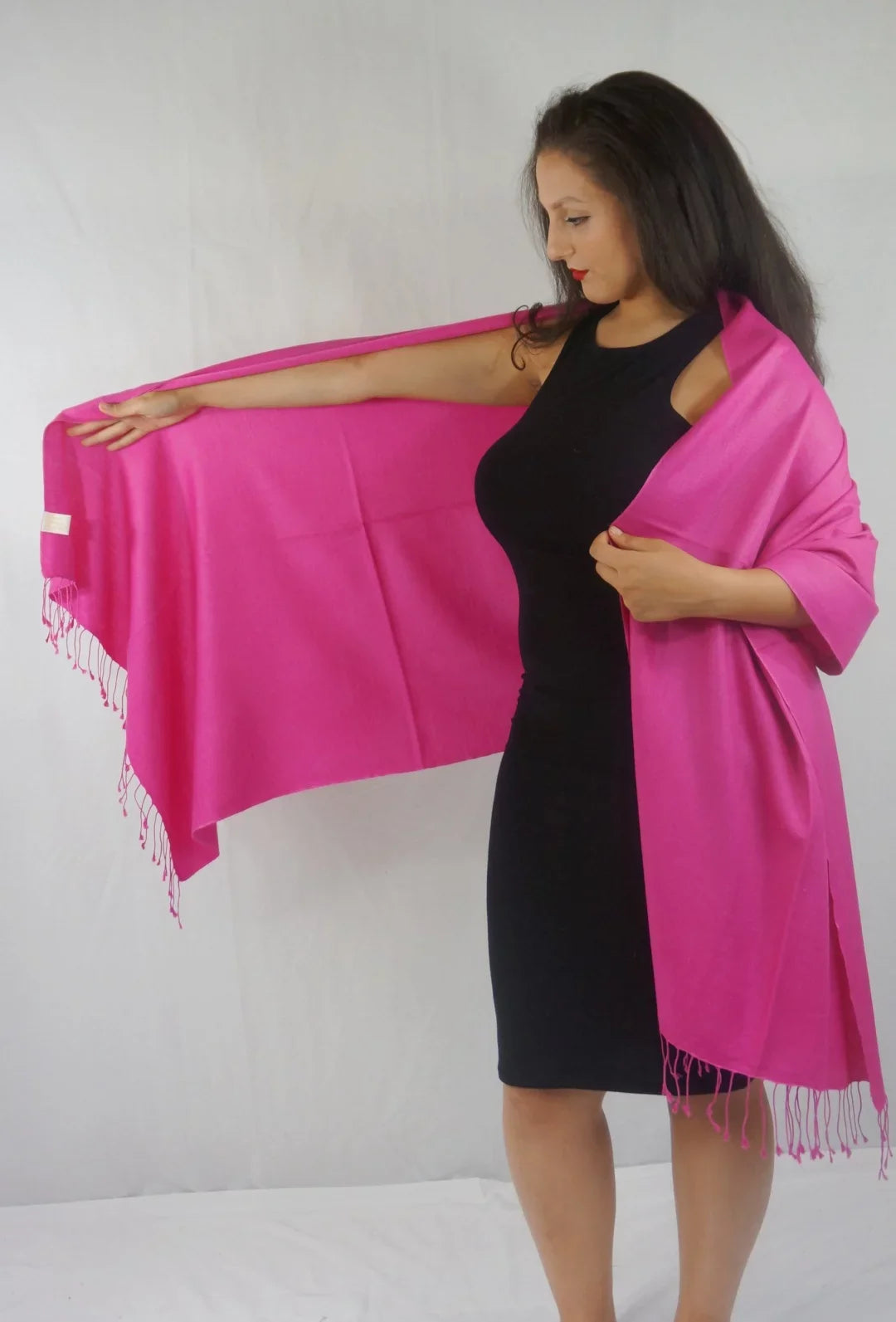 Shawl/Shawls/Scarf/Scarves/Wrap/Stole/Muffler/Cape/Ruana/Blanket/Throw/Pashmina Shawl/Cashmere Scarf/Wool/Silk (Hot Pink Regular Shawl)
