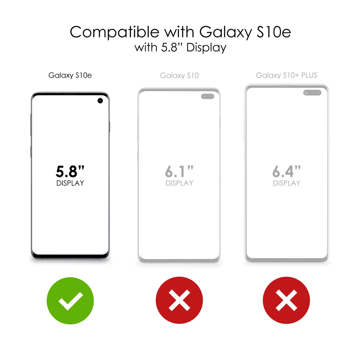DistinctInk Clear Shockproof Hybrid Case for Samsung Galaxy S10e (5.8" Screen) - TPU Bumper, Acrylic Back, Tempered Glass Screen Protector - Faith / Hope / Love - Floral