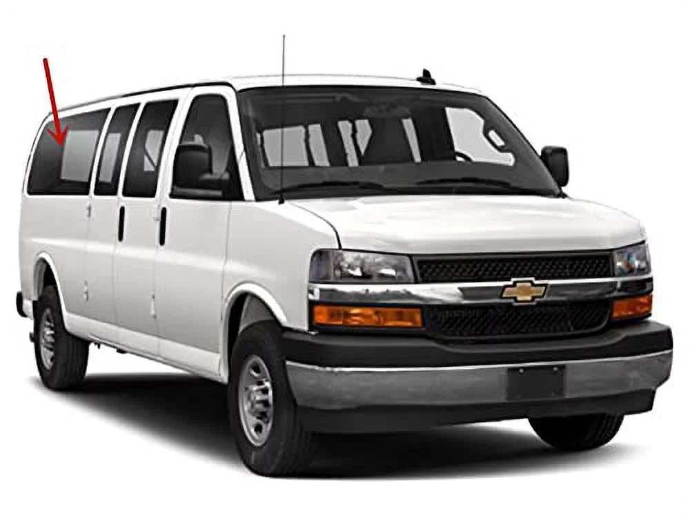 Passenger Right Side Rear Quarter Window Quarter Glass Compatible with Chevrolet Express/GMC Savana Standard Van 1996-2022 Models