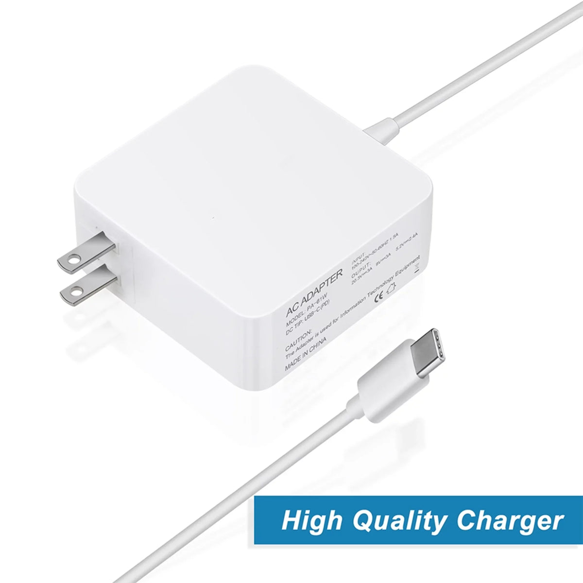 KONKIN BOO Compatible White 65W Type-C AC Adapter Charger Replacement for Lenovo 300e Chromebook 2nd Gen MTK Type 81QC