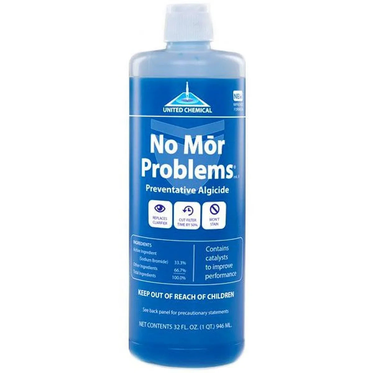 United Chemical No Mor Problems Swimming Pool Algaecide 1 Quart NMP-C12 2 Pack