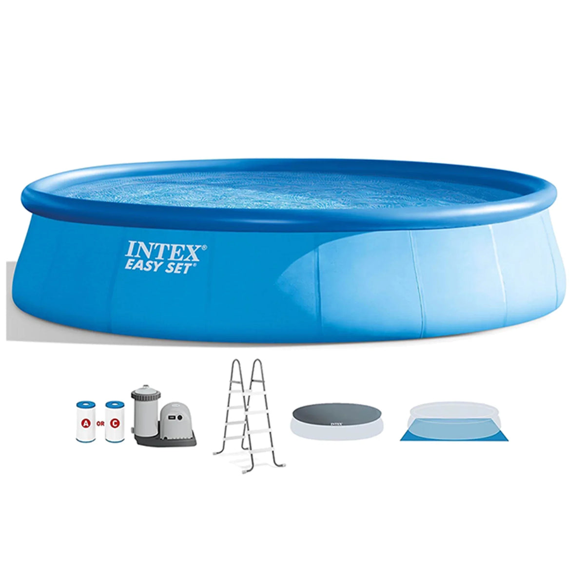 Intex Easy Set 18'x48" Inflatable Pool with Pump, Ladder & Maintenance Kit