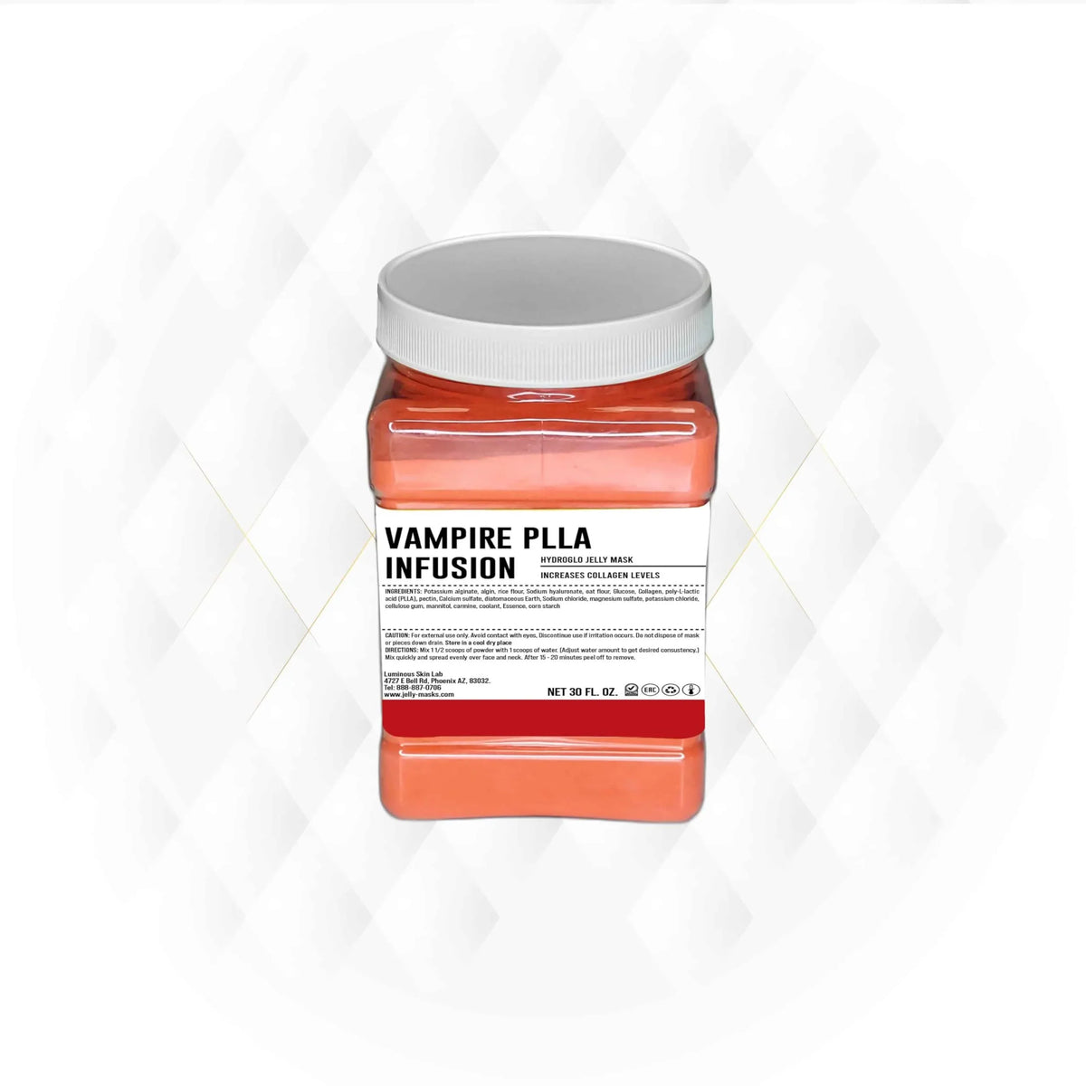 Luminous Skin Lab Vampire PLLA Infusion Jelly Mask, Facials Professional Pack Peel off Facial Mask - Anti-Aging, Reducing Dark Spot & Natural Skin Treatment - Suitable for All Skin Types | 30 fl oz