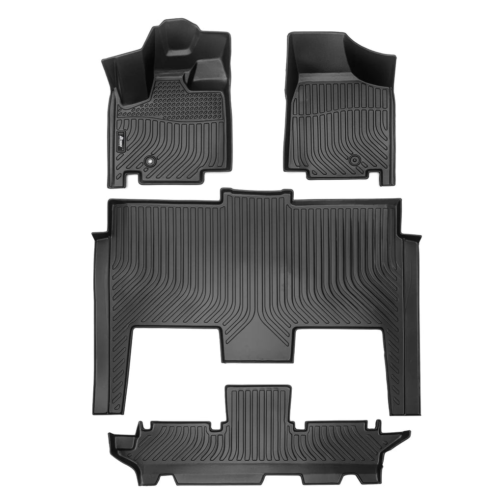 Ikon Motorsports 3D TPE Floor Mats Compatible With 2008-2020 Dodge Grand Caravan 2008-2016 Chrysler Town & Country Black 3D Molded All Weather Car Carpets 1st 2nd Row Front Rear Protector Liner 4PCS