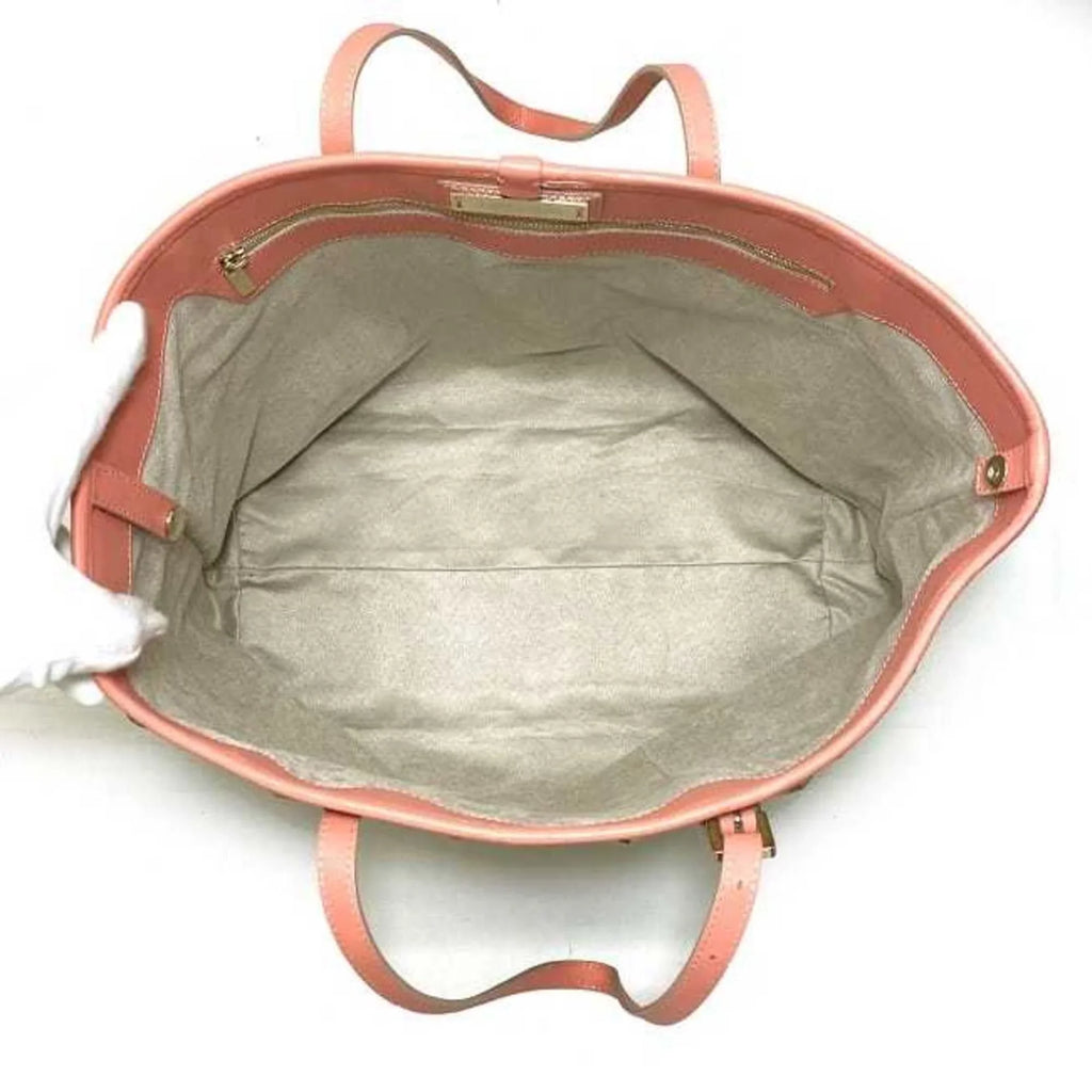 Pre-Owned Jimmy Choo Tote Bag Beige Pink Silver Sarah Studs Star Canvas Leather Women's (Good)