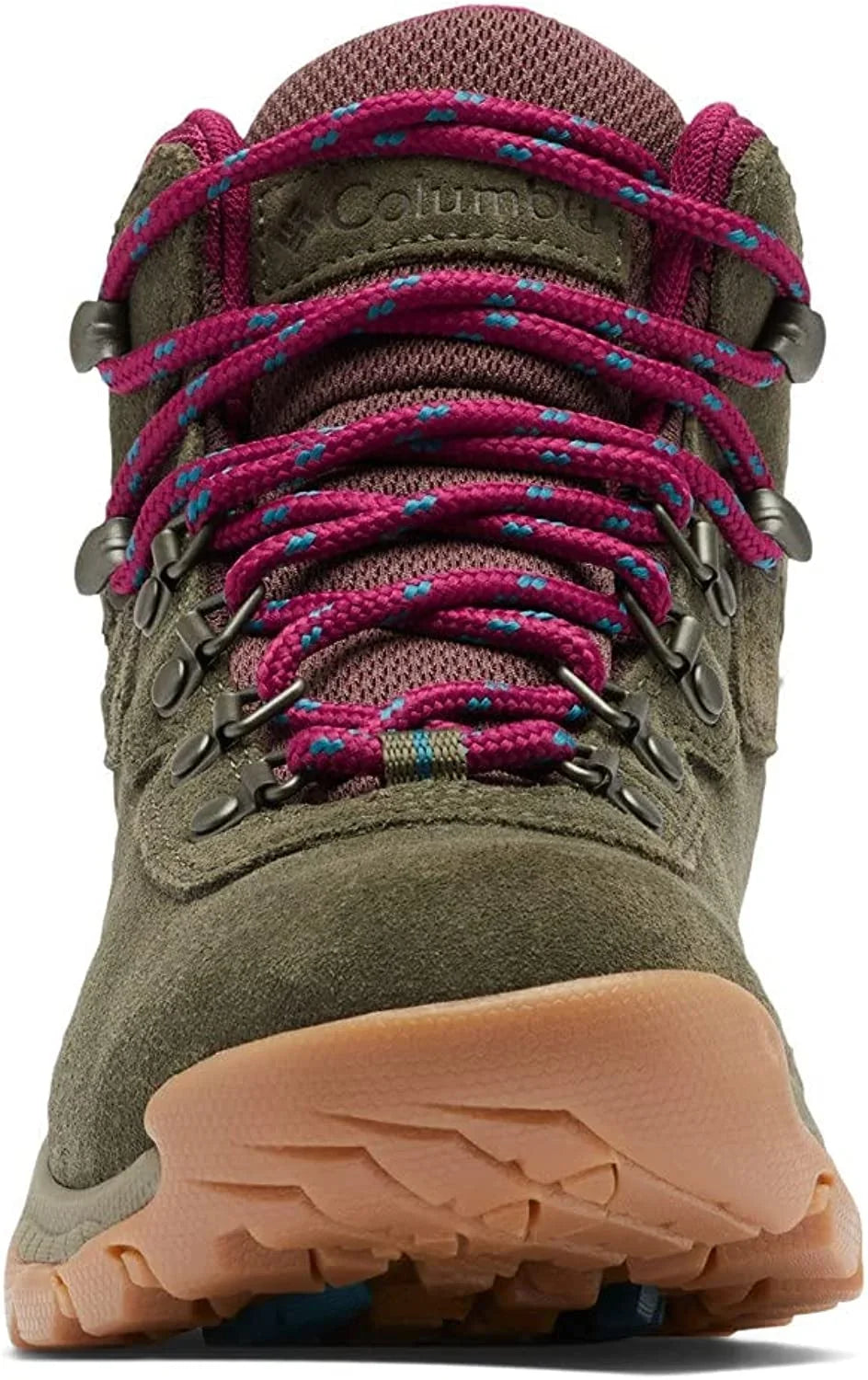 Columbia Women's Newton Ridge Plus Waterproof Amped Hiking Shoe, Peatmoss/Red Onion, 9.5 Wide