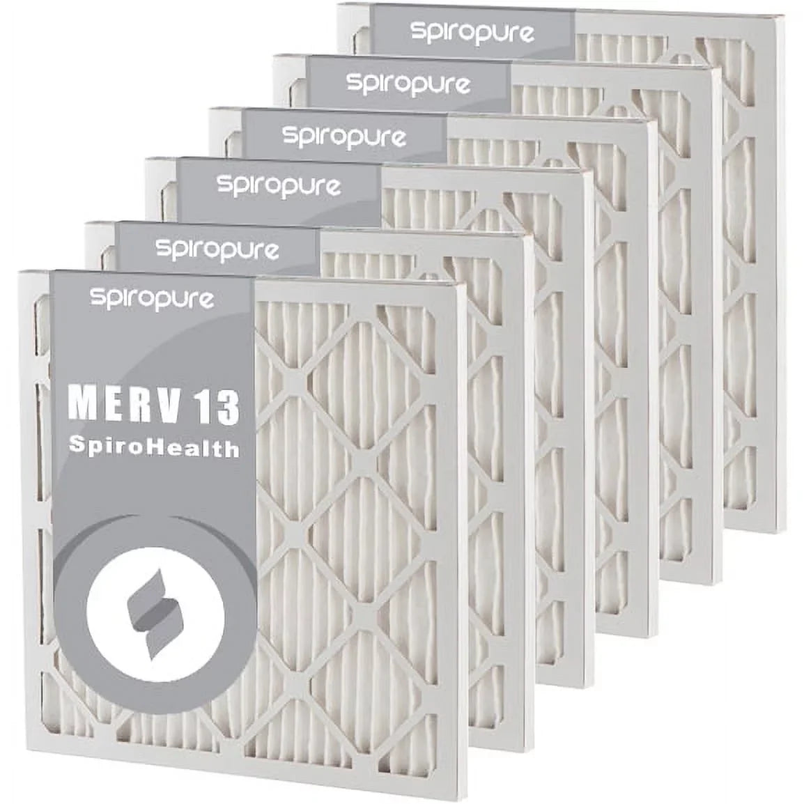 SpiroPure 10x16x1 MERV 13 Pleated Filter Air Filters - Made in (6 Pack)
