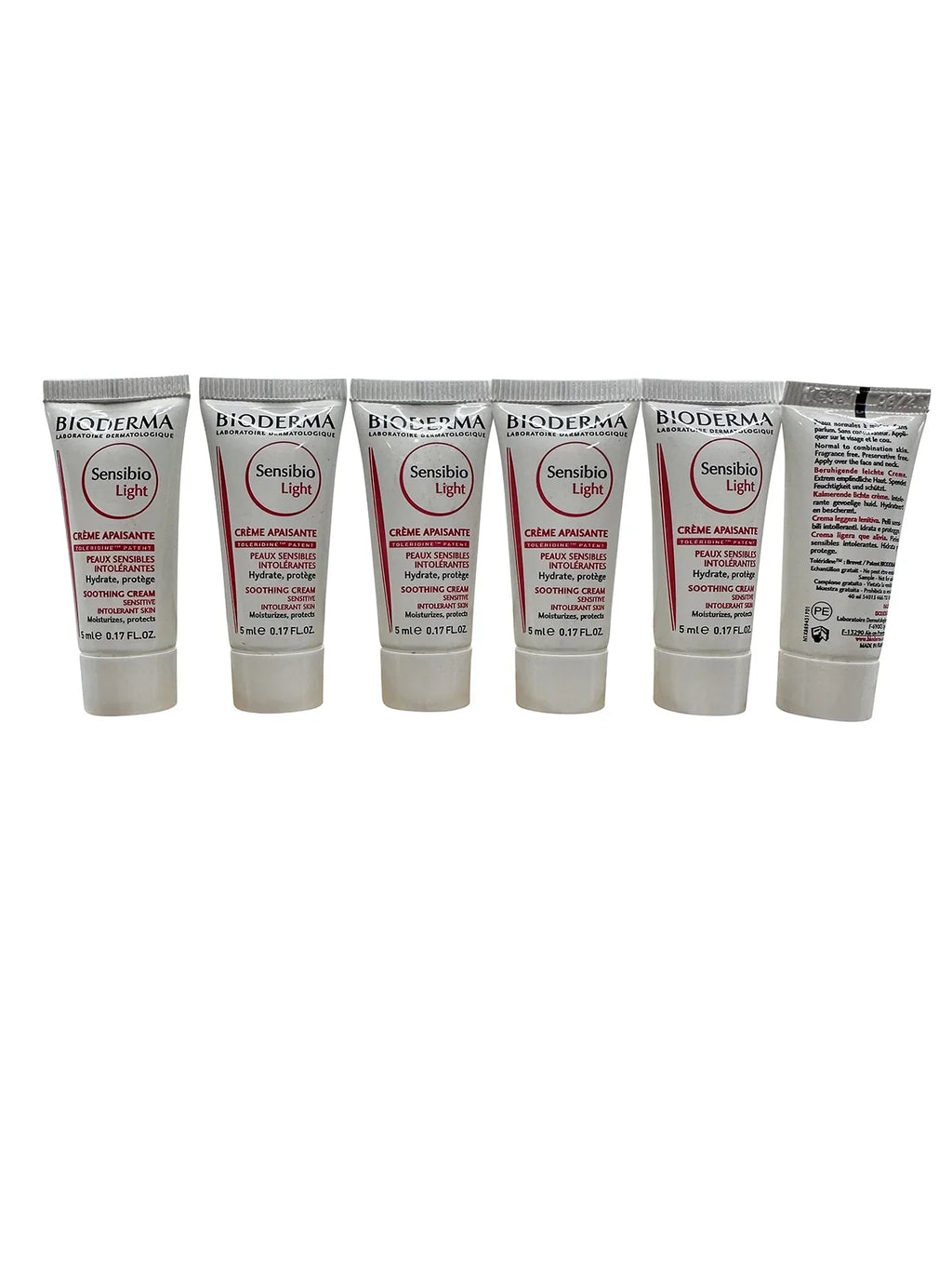 Bioderma Sensibio Light Soothing Cream Sensitive & Intolerant Skin 0.17 oz Set of 6