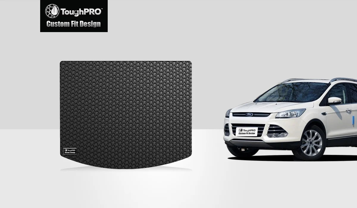 ToughPRO - Cargo Mat Compatible with FORD Escape - All Weather Heavy Duty (Made in ) - Black Rubber - 2016