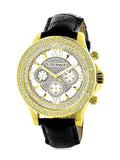 Men's Diamond Black Watch with Two Extra Leather Straps