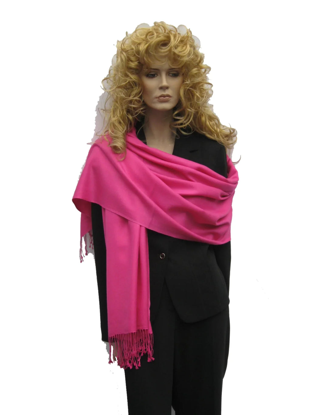 Shawl/Shawls/Scarf/Scarves/Wrap/Stole/Muffler/Cape/Ruana/Blanket/Throw/Pashmina Shawl/Cashmere Scarf/Wool/Silk (Hot Pink Regular Shawl)
